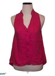 Alternative apparel small‎ button down sleeveless pink blouse