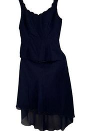 NEW Navy Blue Alfred Angelo Designer Formal Dress Set Women’s Size Large 10/12