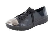 Fitflop Women's Size 5 F-Sporty Mirror-Toe Lace-Up Sneakers Urban Black