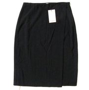 NWT MM. Lafleur Logan in Black Crinkle Crepe Faux Wrap Pencil Skirt 6