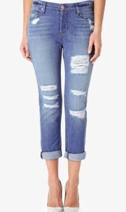 Leigh Distressed Boyfriend Button Fly Jeans