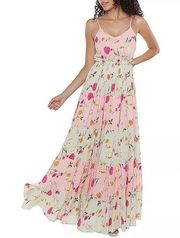 NWT RAGA Flores Tiered Floral Bloom Maxi Dress | Pink | Small