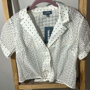 ModCloth Daisy?Print Black & White 50’s Retro Style Blouse