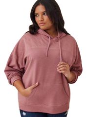 Plus Size Super Soft Fleece Drop Shoulder Quilted Hoodie Size 4X