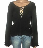 UK2LA gauze lace up top