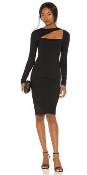 / Revolve Angle Cut Out Stretch Jersey Long Sleeve Bodycon Dress