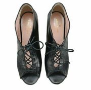 Kate Spade Inella Black Open Toe Lace Up Booties