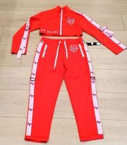 NWT LF Athleisure Red Track Pants & Cropped Jacket