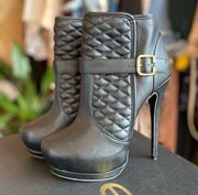 - Stacee - Black High Heeled Boots Sz 7