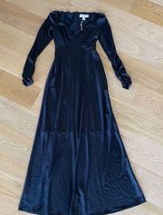 Keepsake The Label Black Satin Maxi Dress Gown S