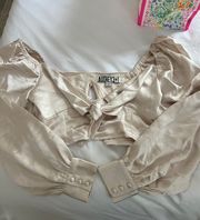 Gold Silk Crop Top 