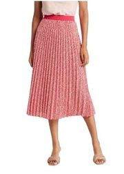 Vince Camuto Pink/White Pleated Midi Skirt | Sizes M, L