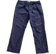 Coldwater Creek Pants Womens 14 Solid Blue Natural Fit Ankle Mid Rise Cotton