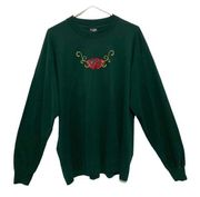 Vintage Fruit of the Loom 90s Hearts Crewneck Sweatshirt Embroidery Size XL