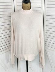 Topshop Oversized Slouchy Mock Neck Sweatshirt Nude Pink Size 8