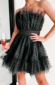 Main Strip Black Tulle Heart Dress S