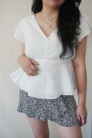 White Peplum Top 