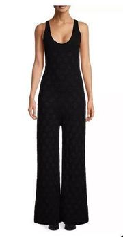 Rebecca Taylor Doily Sleevless Jumpsuit Black Size Small 100% Merino Wool NWT