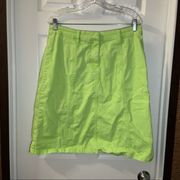 Christopher & Banks Lime Green Denim Skirt size 12