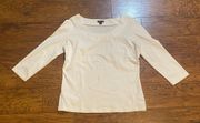 White 3/4 Sleeve  New York Top