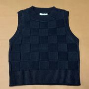 Sage The Label Checkered Sweater Vest: L