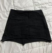 black denim mini skirt