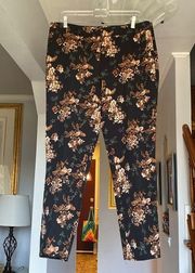 Floral Cropped Ankle Pants Sz 10