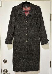 Etcetera Women's Size 8 Trench Coat and Dress 2 Piece Outfit Set Black Brown EUC