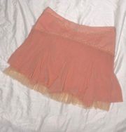 Bebe Peach Pink Layered Chiffon Mini Skirt