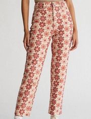Pacsun Floral High Rise Straight Jeans Size 30