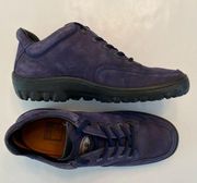 Bally Soho Leather Suede Purple Lace Up Sneaker Shoe Low Top Boot Size 6 Tread