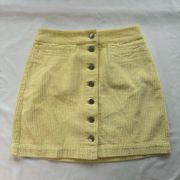 Wilfred Free sz 2 Yellow Karmen Corduroy Button Mini Skirt Cotton Pastel Preppy