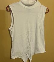 House of Harlow white ribbed bodysuit xl