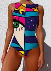 Comfy And Ready Abstract Addy Bathing Suit In Size Large 