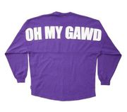 SPIRIT JERSEY RARE Friends Purple OH MY GAWD Spellout Long Sleeve Tshirt Small