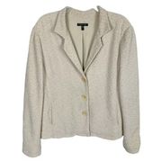 Beige Porcini Luck Textured 3 Button Blazer Jacket Women’s Medium