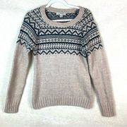 Gander Mountain Guide Series Women's Medium Alpaca Wool Gray Nordic‎ Sweater