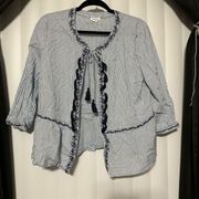 Westport blue/navy blue striped cardigan style top