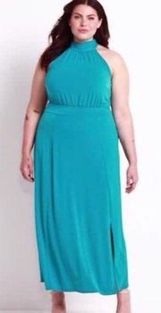 Lane Bryant Blue Halter Neck Maxi Dress