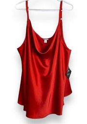 Ava & Viv Women's Plus Size Satin Red Tank Top Size 4X Perfect for VDay! NWT!