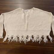 Young Fabulous & Broke Womens Sweater size s/m ivory raw edge