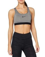 Nike New!  Pro Classic Racerback Medium Support Sports Bra Gray Black Size XS