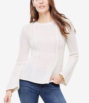 Cream Peplum Sweater Size xs