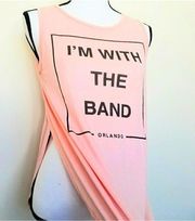 I'm with the band top Hard Rock Orlando Peach Pink Sleeveless Small