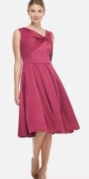 Gal Meets Glam Petite pink Noelle twist romantic sleeveless satin dress size 6