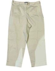 IZOD Women's Beige Cropped Pants Size 16 - Stretch Comfort - Cotton & Spandex