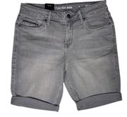 Calvin Klein Gray Wash Denim  Bermuda City Shorts Size 4 New