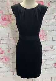 Trina Turk black cap sleeve sheath business professional sheath dress