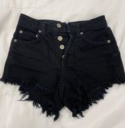 Carnage Black Denim Shorts