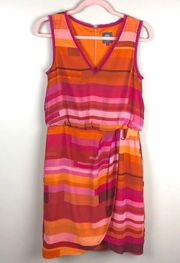 Vince Camuto Stripe Sleeveless Dress Pink Orange Size 6